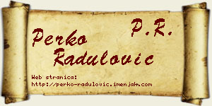 Perko Radulović vizit kartica